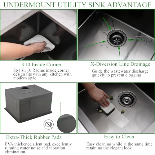 25 Inch Drop In Laundry Sink-Brovy 25
