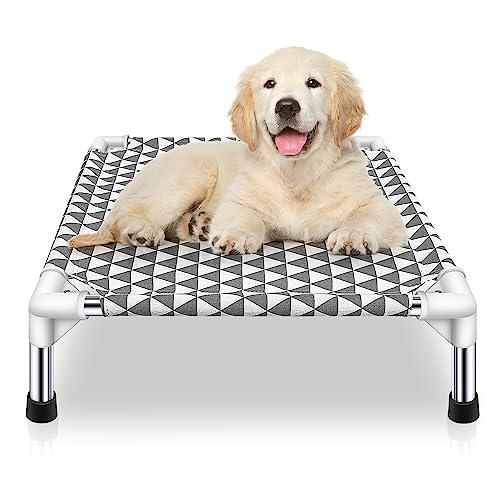 Elevated Outdoor Dog Bed, Medium Size, Cotton Material, Non-Slip Feet, Fits up to 70lbs