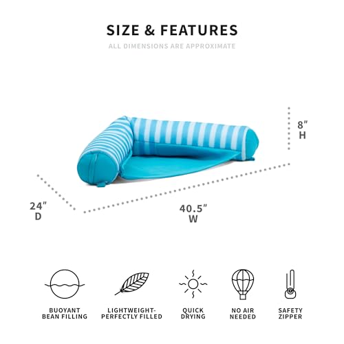 Big Joe Noodle Sling, No Inflation Needed, Pool Float with Armrests, Quick Draining Fabric, Cup Holder