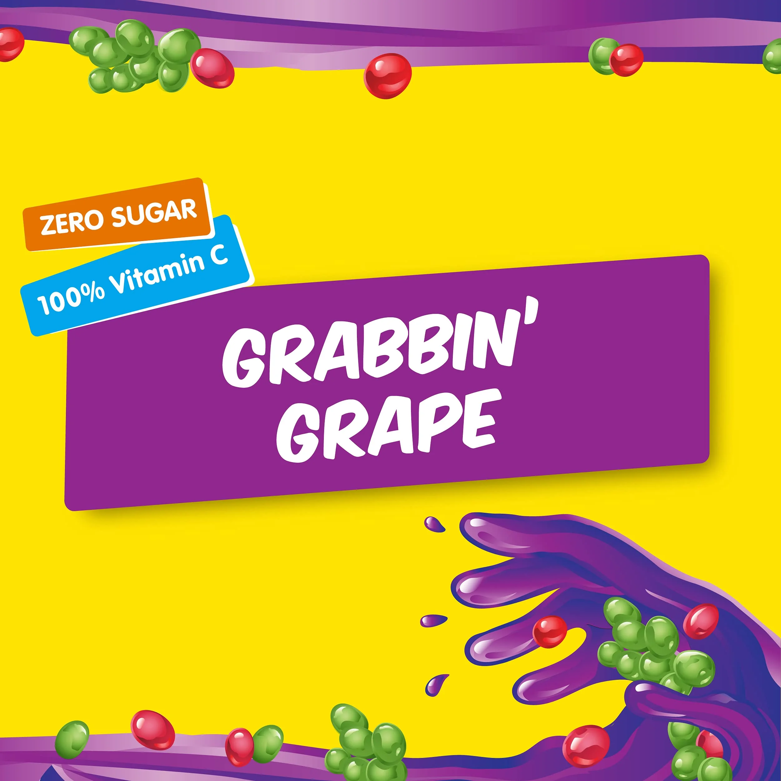 Hi-C Singles To Go Grabbin, Grape, Â€“Zero Sugar Powdered Drink Mix, Excellent Source Of Vitamin C, 8 Count (Pack Of 12)