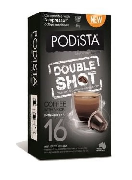 Podista Nespresso Compatible Capsules Double Shot Pods - Extra Intense - 30 Pods