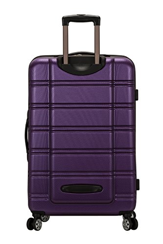 Rockland Melbourne Hardside Expandable Luggage with Spinner Wheels, Blue, Checked Large 28