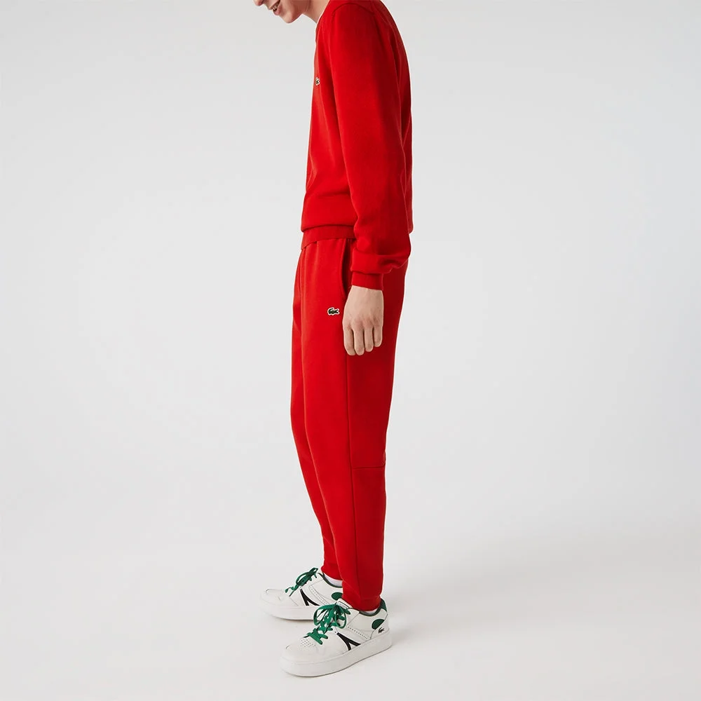 LACOSTE Men's Lacoste Tapered Fit Fleece Trackpants (Red)