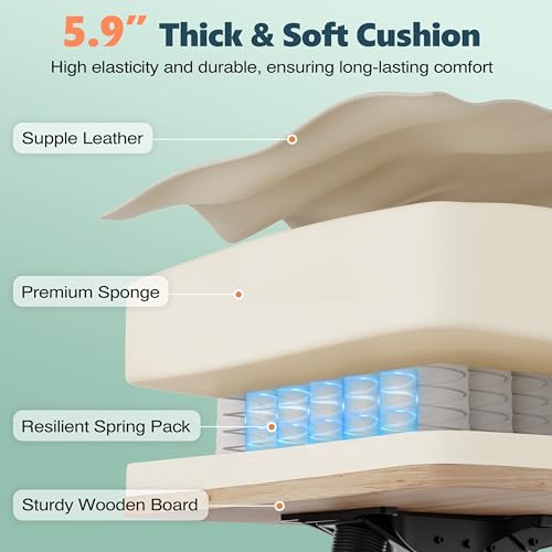 GABRYLLY Ergonomic Chair with Footrest – Wide Cross Legged Chair with Reversible Armrests, 120°Tilt, Heavy-Duty Base, Big and Tall Executive Chair Plus, Brown, GY82766