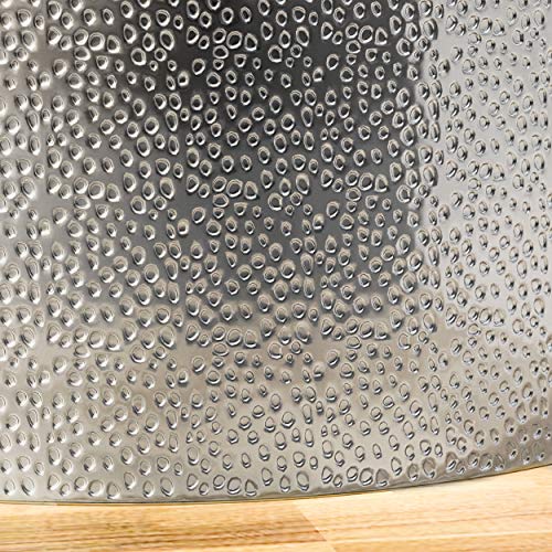 Christopher Knight Home Rache Modern Round Coffee Table with Hammered Iron, Silver, 26. 00” L x 26. 00” W x 17. 00” H & Rache Modern Round Accent Table with Hammered Iron, Silver