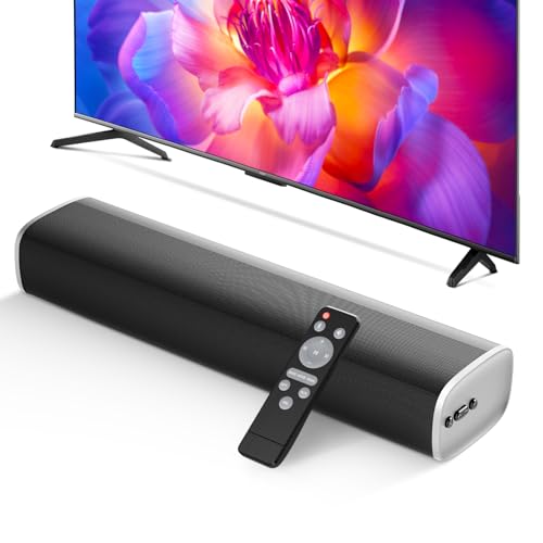 MZEIBO TV Sound Bar, Sound Bars for Smart TV Bluetooth 5.0 Soundbar 50W 17Inch Soundbars with ARC/Optical/AUX Connection Surround for Home Theater Audio