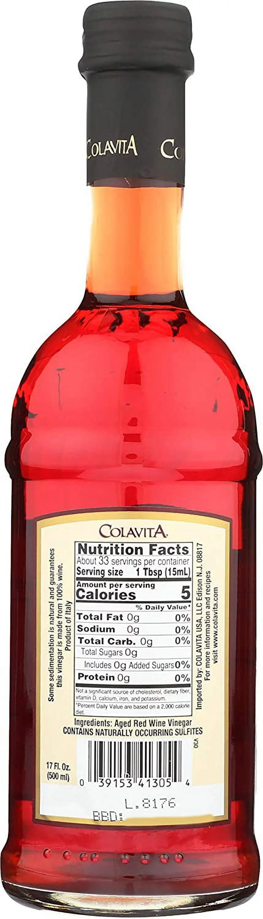 Colavita Aged Red Wine Vinegar 17 fl oz Pack of 3