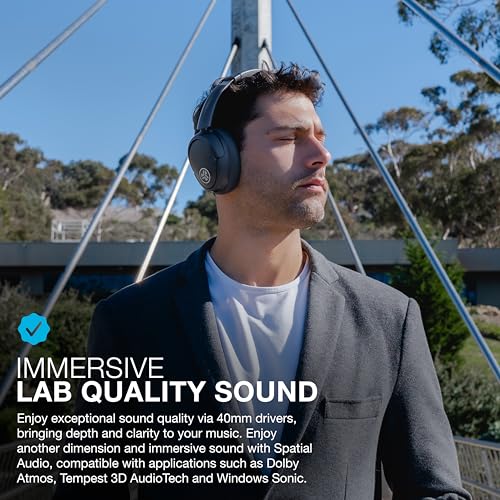 JLab JBuds Lux ANC Wireless Headphones, Sage, Hybrid Active Noise Cancelling, Customizable Sound, Spatial Audio Compatible, Premium Over-Ear Bluetooth Headset