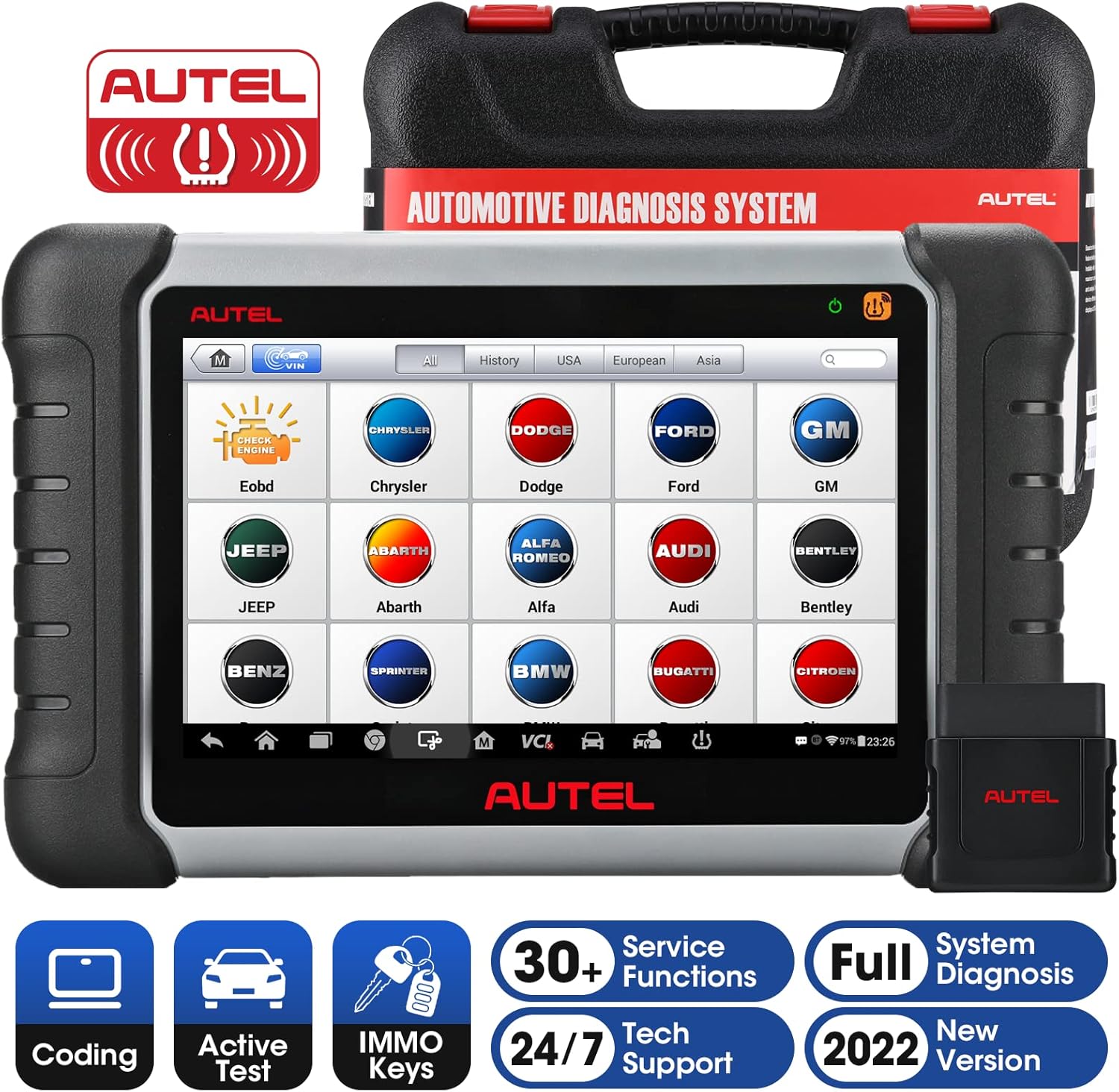 Autel MaxiPRO MP808TS Diagnostic Scanner: 2022 Auto Scan Tool for All Cars with 30+ Special Service, Comprehensive TPMS Solutions, Full Diagnostic Functions Updated of MP808/DS808/MP808K/MS906 with BT