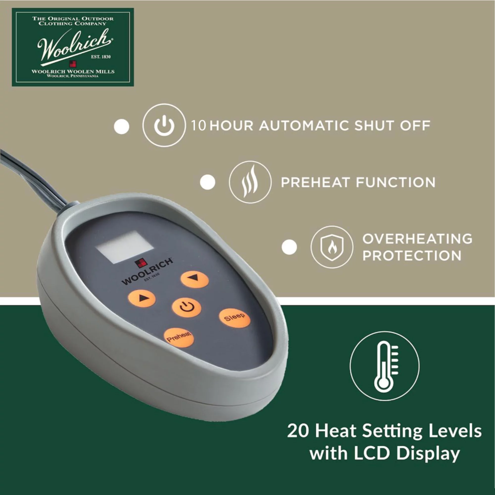 Woolrich Ultra Soft Knitted Electric Blanket w/Auto Shutoff -  King,  Grey