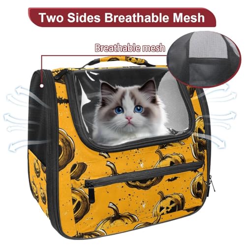 Seamless Pattern of Halloween Pet Carrier Airline Approved Pet Carrier Bag Dog Carrier for Small Medium Cats Dogs Puppies Kitten