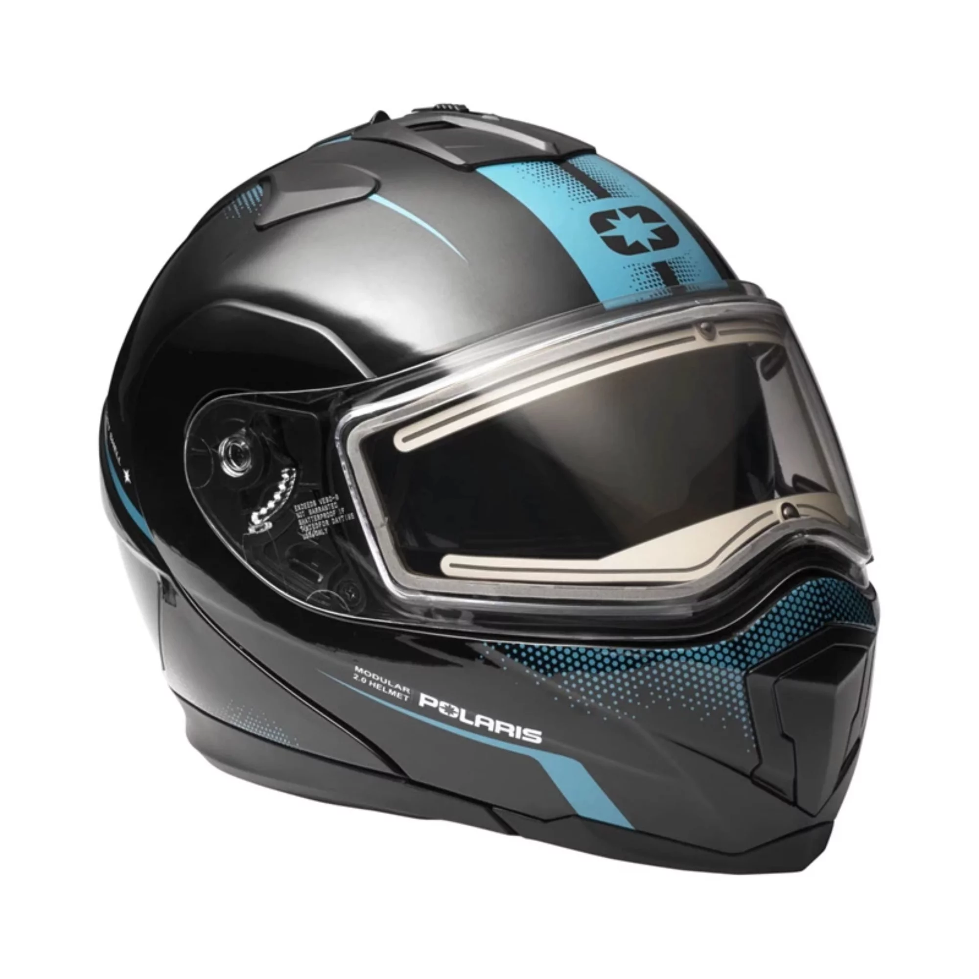 Polaris  Modular 2.0 Snowmobile Helmet Anti Fog Scratch Chin Guard Black Teal - X-Small 283314401