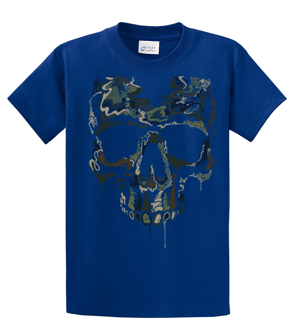 Army Military Camoflauge Skull T-shirt Skeleton Special Operations War Skeleton Armed Militia Tee Shirt -royal-6xl