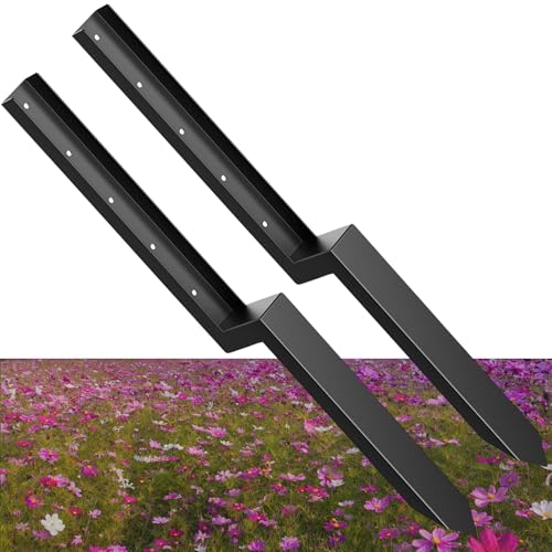 Heavy Duty Steel Fence Post Repair Stakes,Fence Post Repair Kit,for Repair Tilted/Broken Wood Fence Post(1pcs matte black)