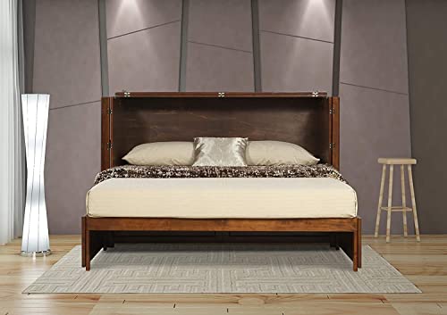 Emurphybed Paradiseo Murphy Cabinet Chest Bed with Charging Station 8 Inch, Queen (Tobacco)