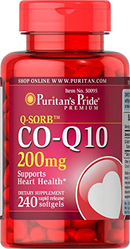 Puritan's Pride CoQ10 200mg, Supports Heart Health, 240 Rapid Release Softgels