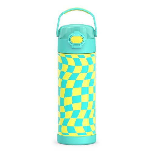 THERMOS FUNTAINER 16 Ounce Stainless Steel Vacuum Insulated Bottle with Wide Spout Lid, Apricot
