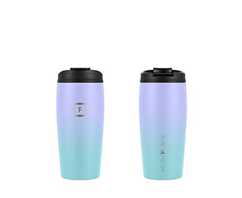 IRON °FLASK Nomad Tumbler - 2 Lids Straw/Flip, Vacuum Insulated Stainless Steel Bottle, Double Walled, Drinking Cup, Thermo Coffee Travel Mug, Water - Blue Waves, 16 Oz