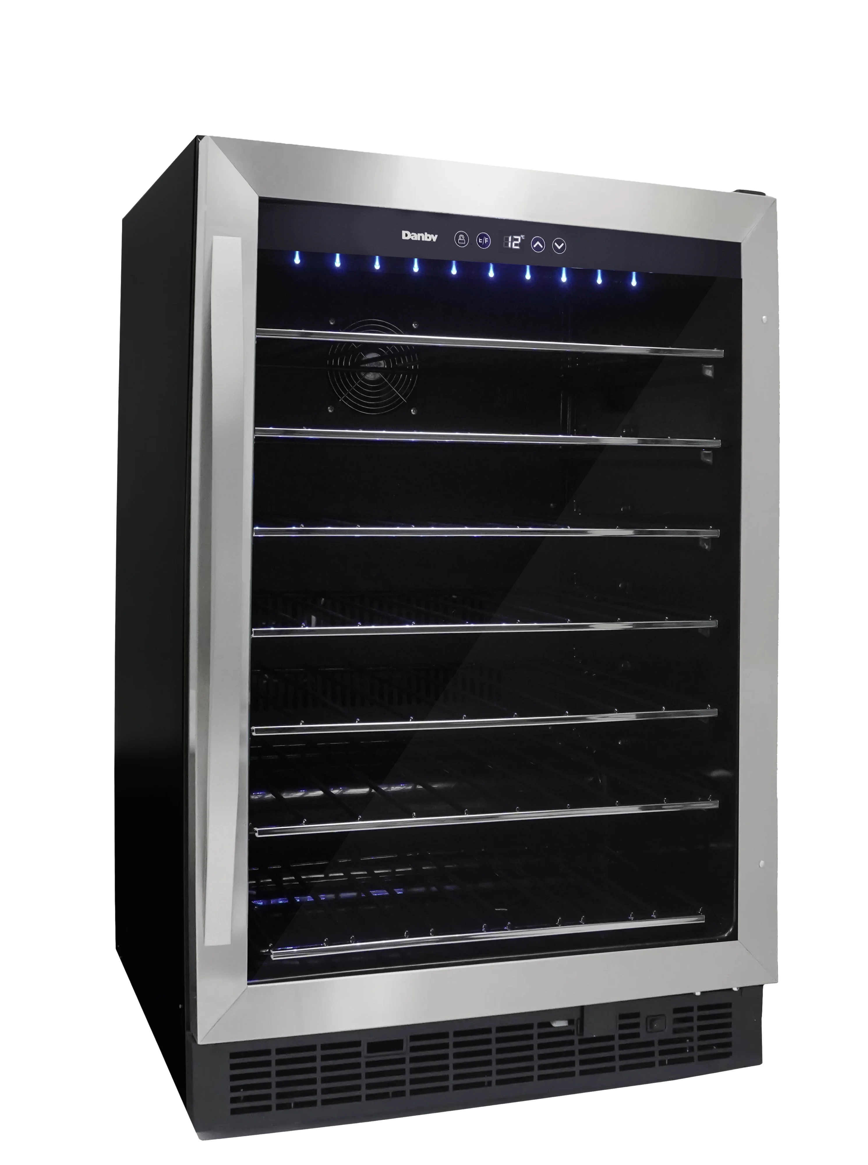 Danby DWC057A1BSS 5.7 Cu. ft. Built-In Beverage Center, Holds 60 Bottles, Single Zone Under Counter Wine Fridge in Stainless Steel