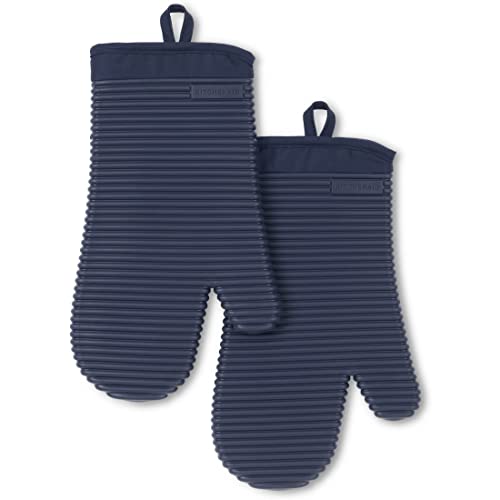 KITCHENAID Ribbed Soft Silicone Oven Mitt 2-Pack Set, 7.5