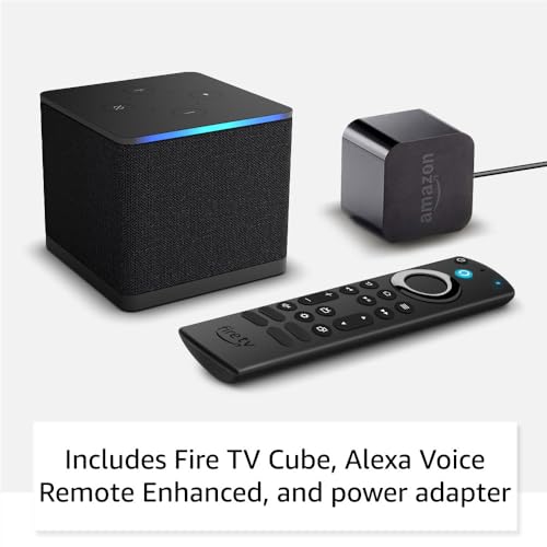 Amazon Fire TV Cube (newest model) with AI-powered Fire TV Search, Hands-free streaming device with Alexa, Wi-Fi 6E, 4K Ultra HD