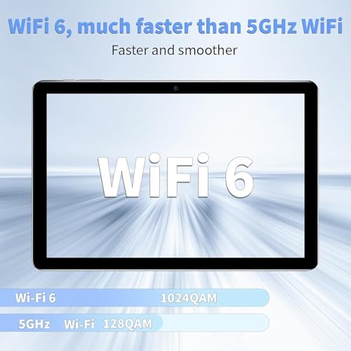 Android 14 Tablet 2025 New 10 Inch Tablets with 6GB RAM + 64GB ROM +1TB Expanded Ouad-Core,2 in 1 Tableta with Keyboard Mouse WiFi 6 Bluetooth,GMS Certified IPS Touch Screen Tablet - Silvery Set