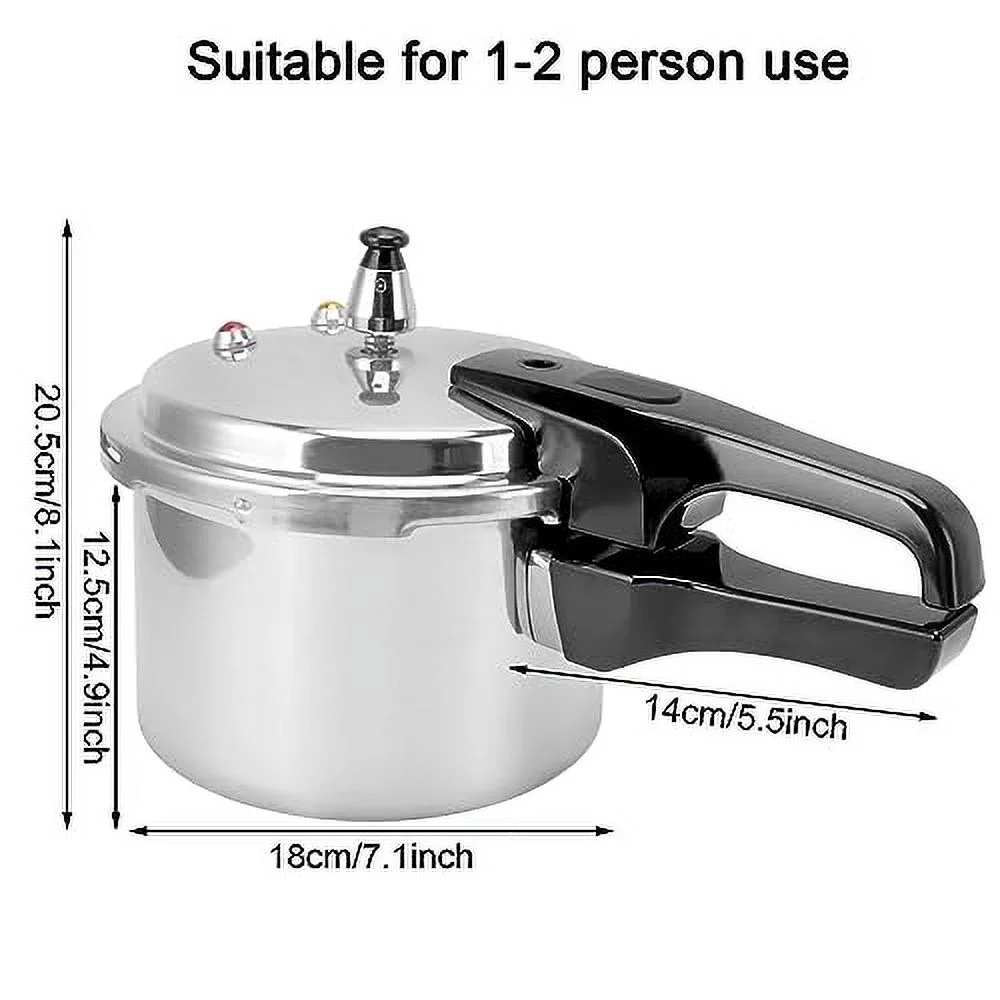 Small Pressure Cooker, 3 Liter Aluminum Alloy Pressure Cooker 18cm/7inch Bottom 3L Mini Pressure Cooker for Gas Stove Induction Cooker