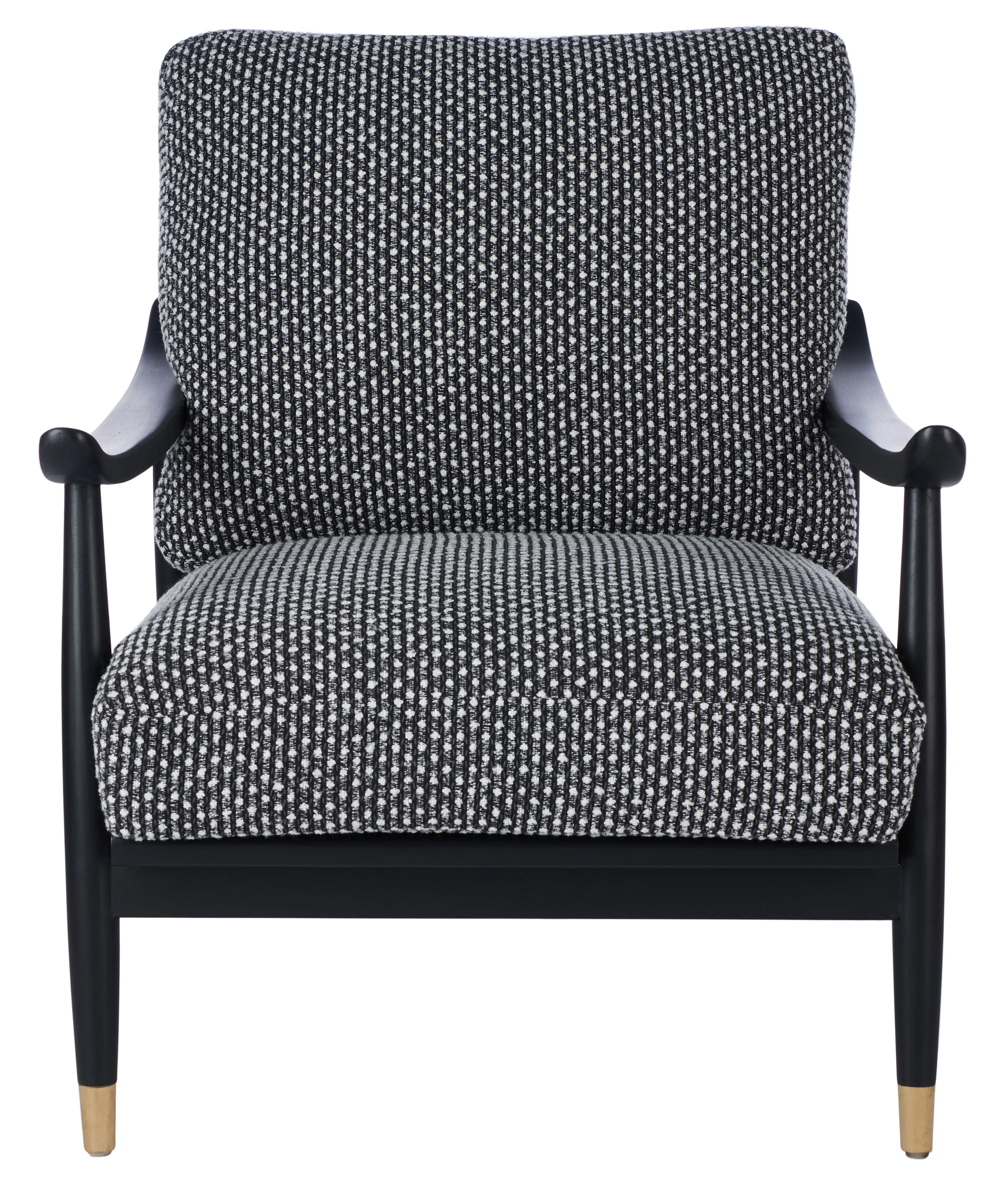 SAFAVIEH Couture Kiara Modern Linen Checkered Accent Chair, Black/White