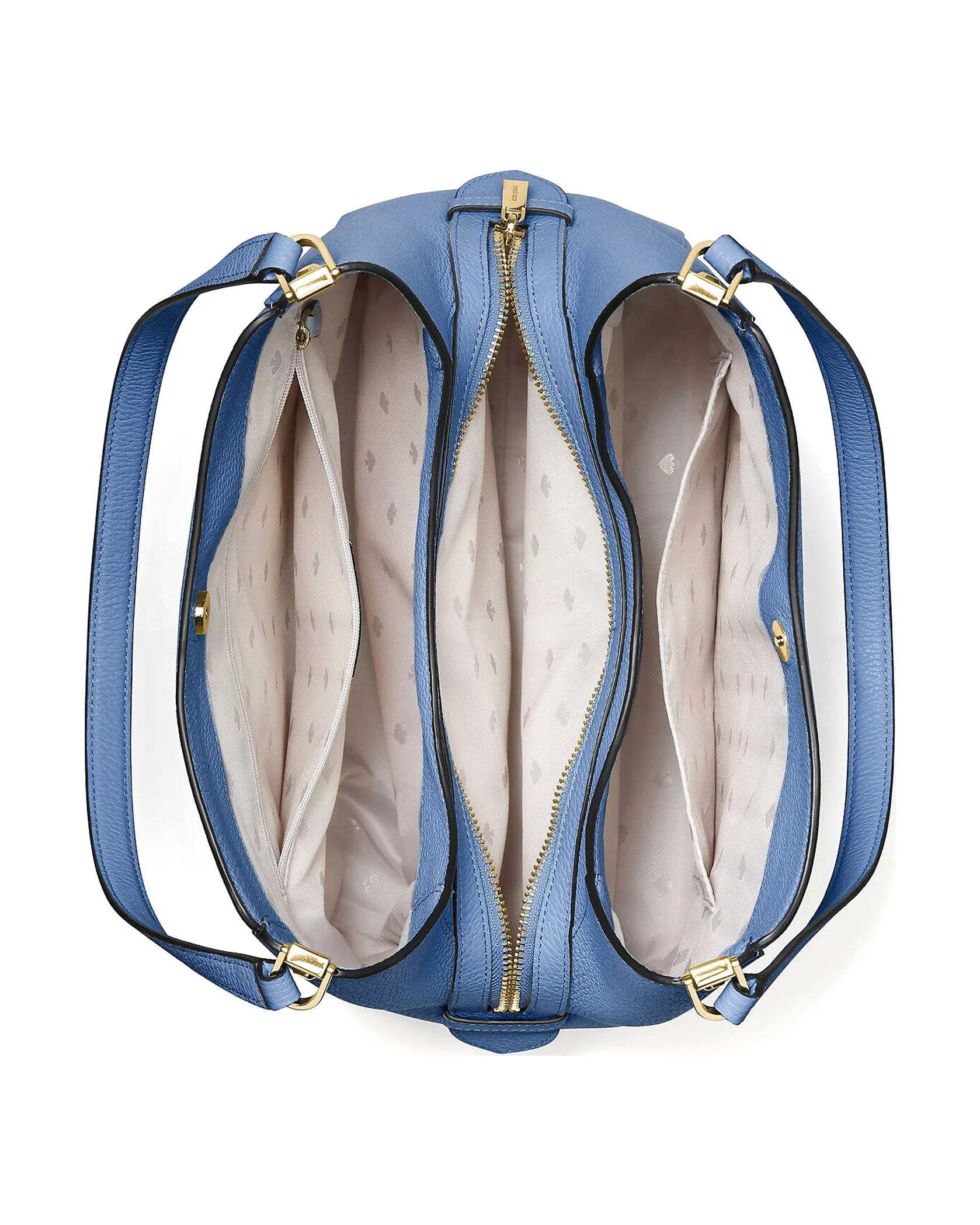 Kate Spade New York Leila Pebbled Leather Medium Triple Compartment Shoulder Bag (Fresh Blue)