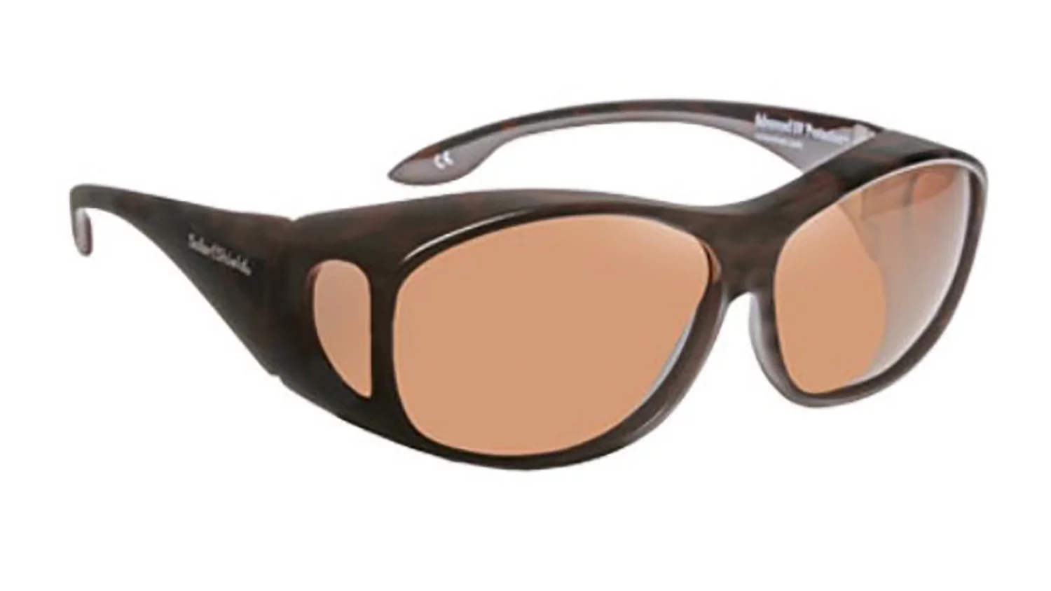 Solar Shield Dioptics Unisex Rectangle Tortoise Sport Sunglasses Brown