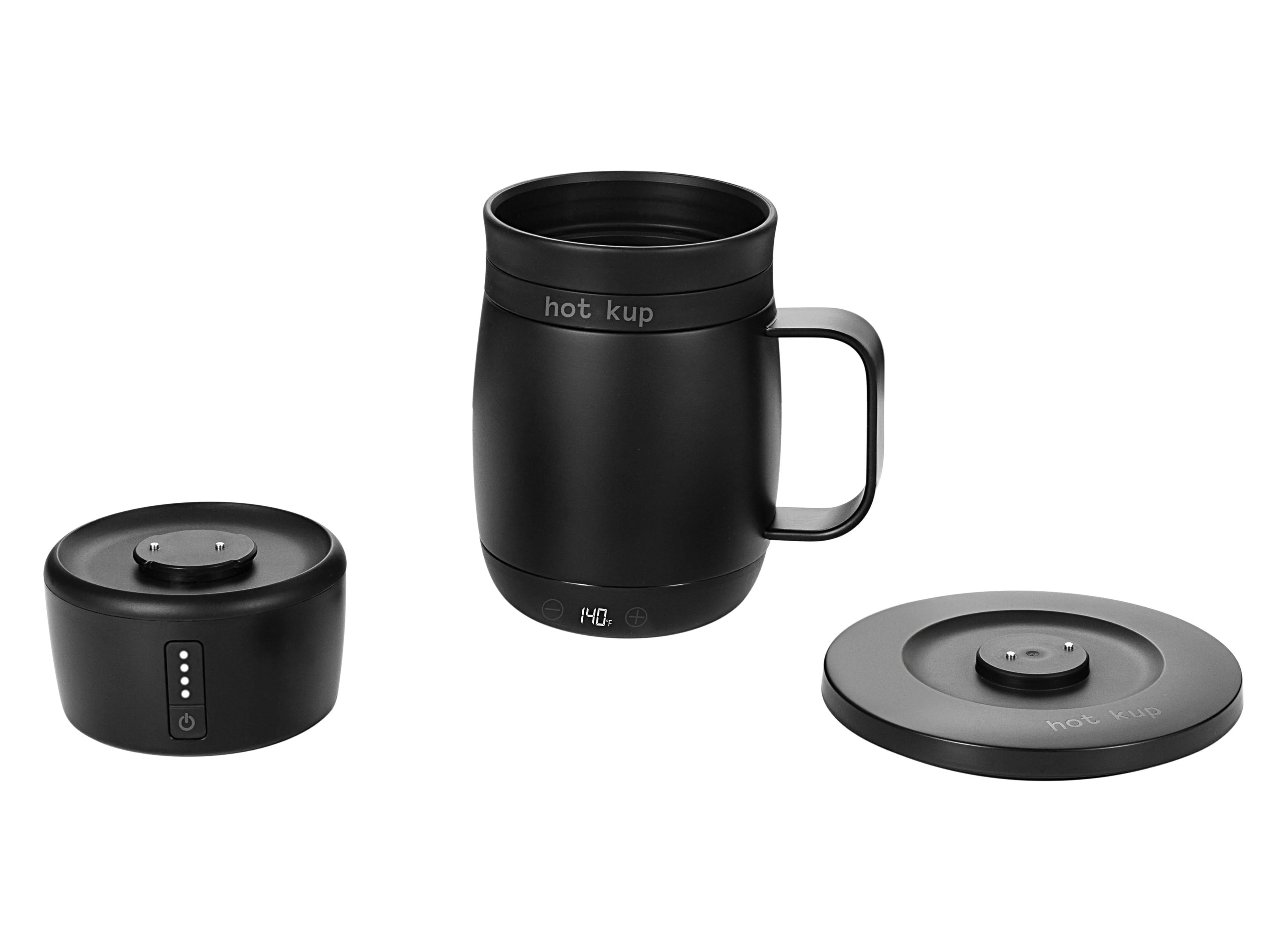 Hot Kup Single Serve Mug - From Ice to Boil and Temperature Controlled Mug in Black with AC Base