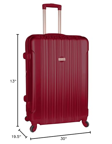 kensie Women's Alma Hardside Spinner Luggage, Expandable, Japanese Carmine Red, Carry-On 20-Inch