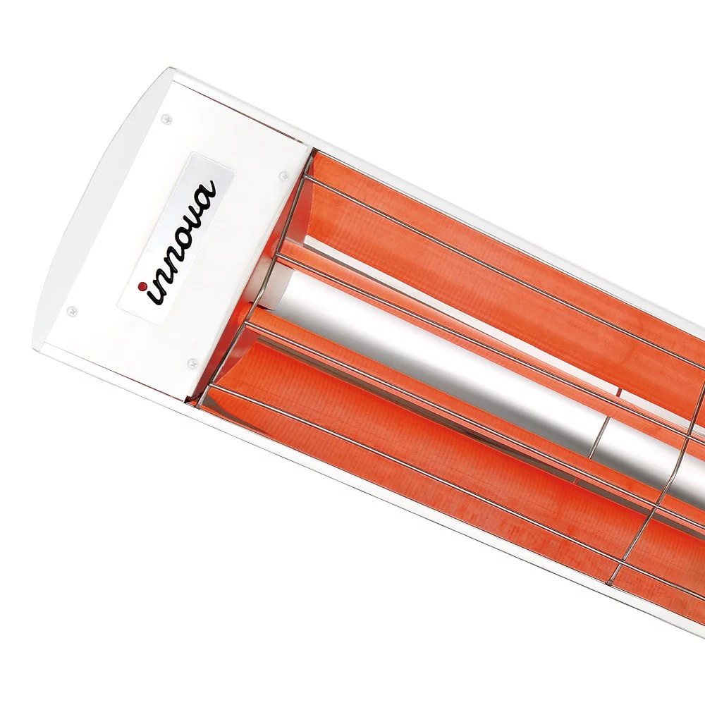 Innova-6000 Watt Electric Infrared Dual Element Heater-480 Voltage-White Finish-No Fascia Decorative Fascia-Outdoor Wall Mount Electric