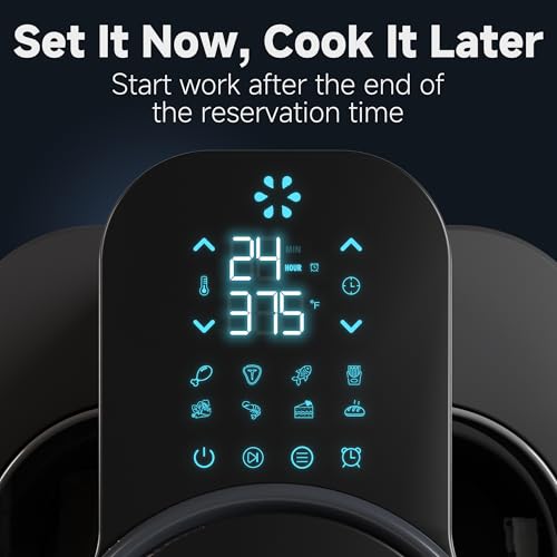 8QT Easy View Non Toxic Air Fryer, 1750W, 6-in-1 Non-drawer Digital Air Fryer, Precise Temp & Timer Control and Pre-Set Timer, Auto Shutoff, Roast, Bake, Air Fry, Broil, Reheat & Dehydrate, Black