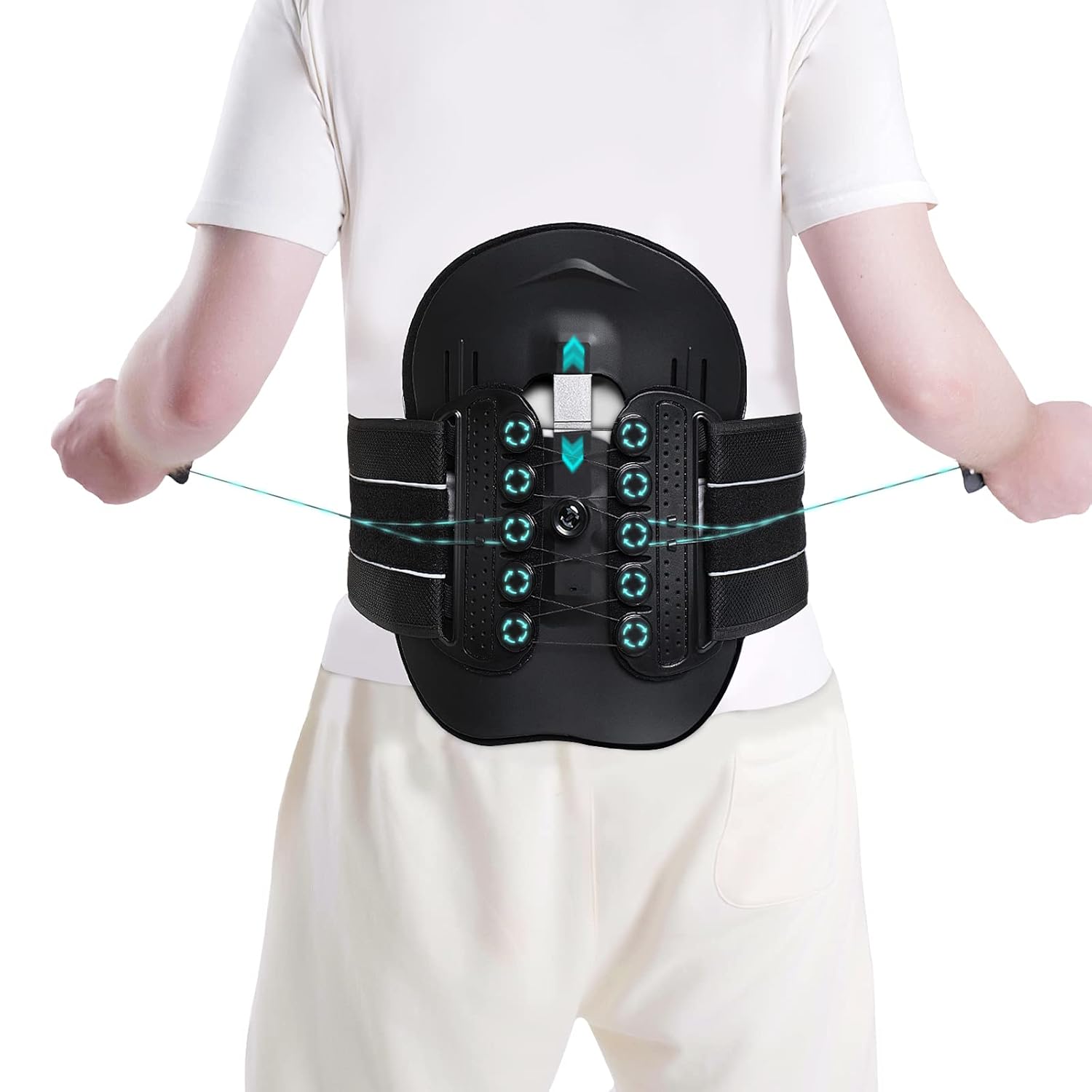 LSO Spine Decompression Support-Entire ARC Back Brace for Women & Men, 3D PAD Plus Lumbosacral Corset Belt with Adjustable Pulley System Decompression Back Support for Sciatica, Herniated Discs, Lumbar Strain and Spine Stenosis