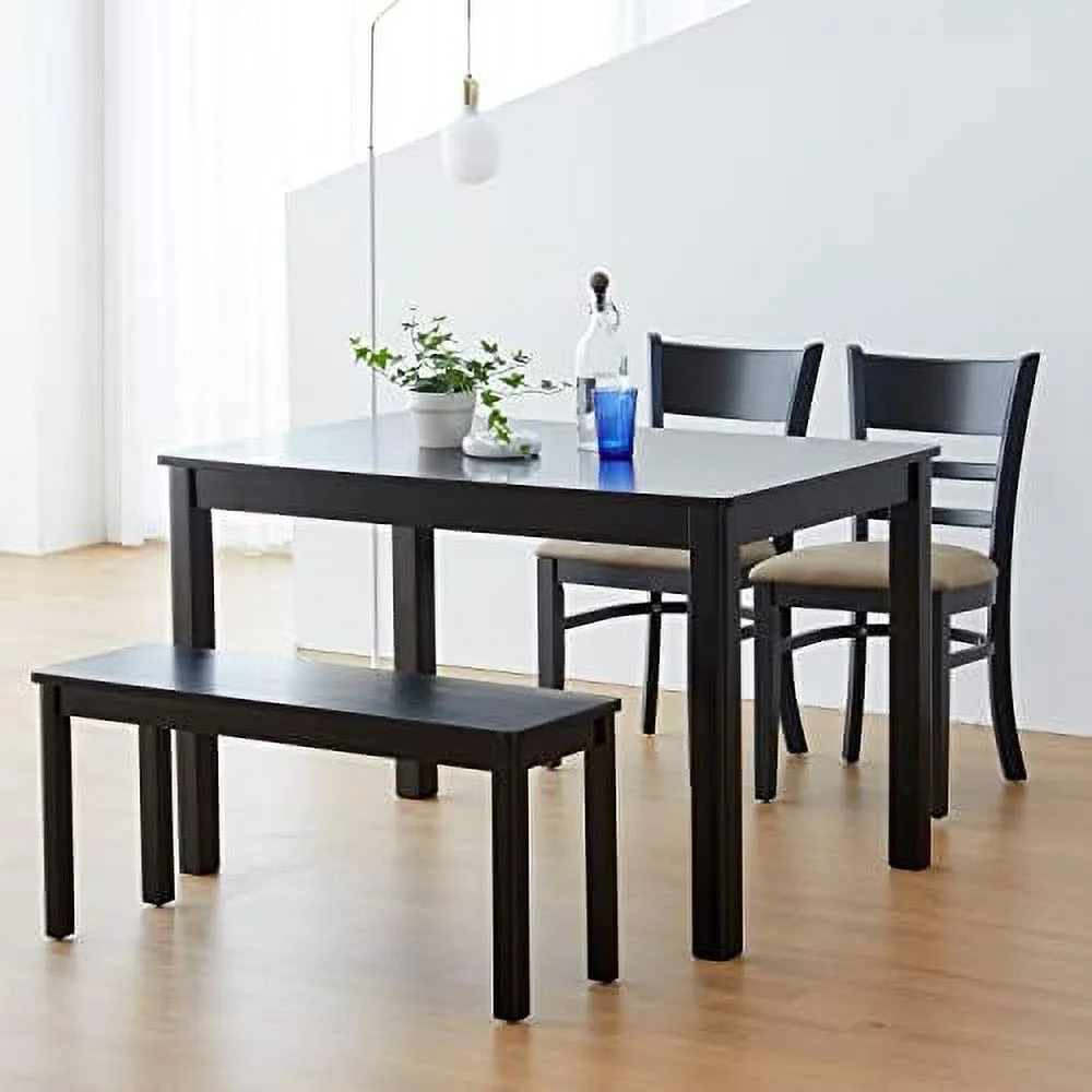 YZboomLife Cabin 37.4" Wooden Dining Bench/Small Modern Farmhouse Malaysian Oak Wood Bench (Natural)