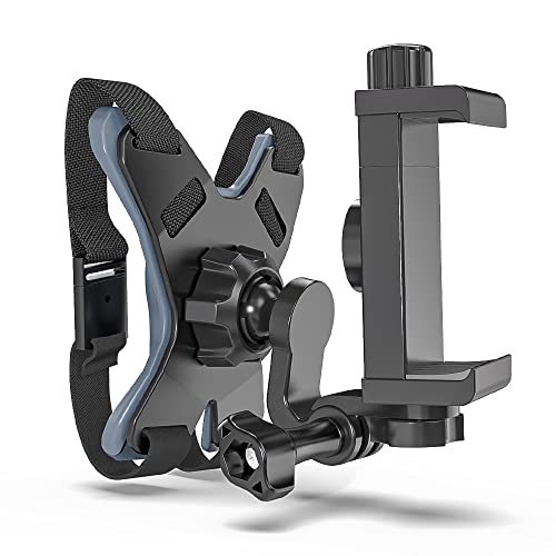 Updated Motorcycle Helmet Chin Strap Mount with Phone Clip Compatible with iPhone 14/14Pro/14 Plus, iPhone 13/13 Pro, iPhone X/XS/XR, Samsung, LG, Pixel, Huawei, Xiaomi and More