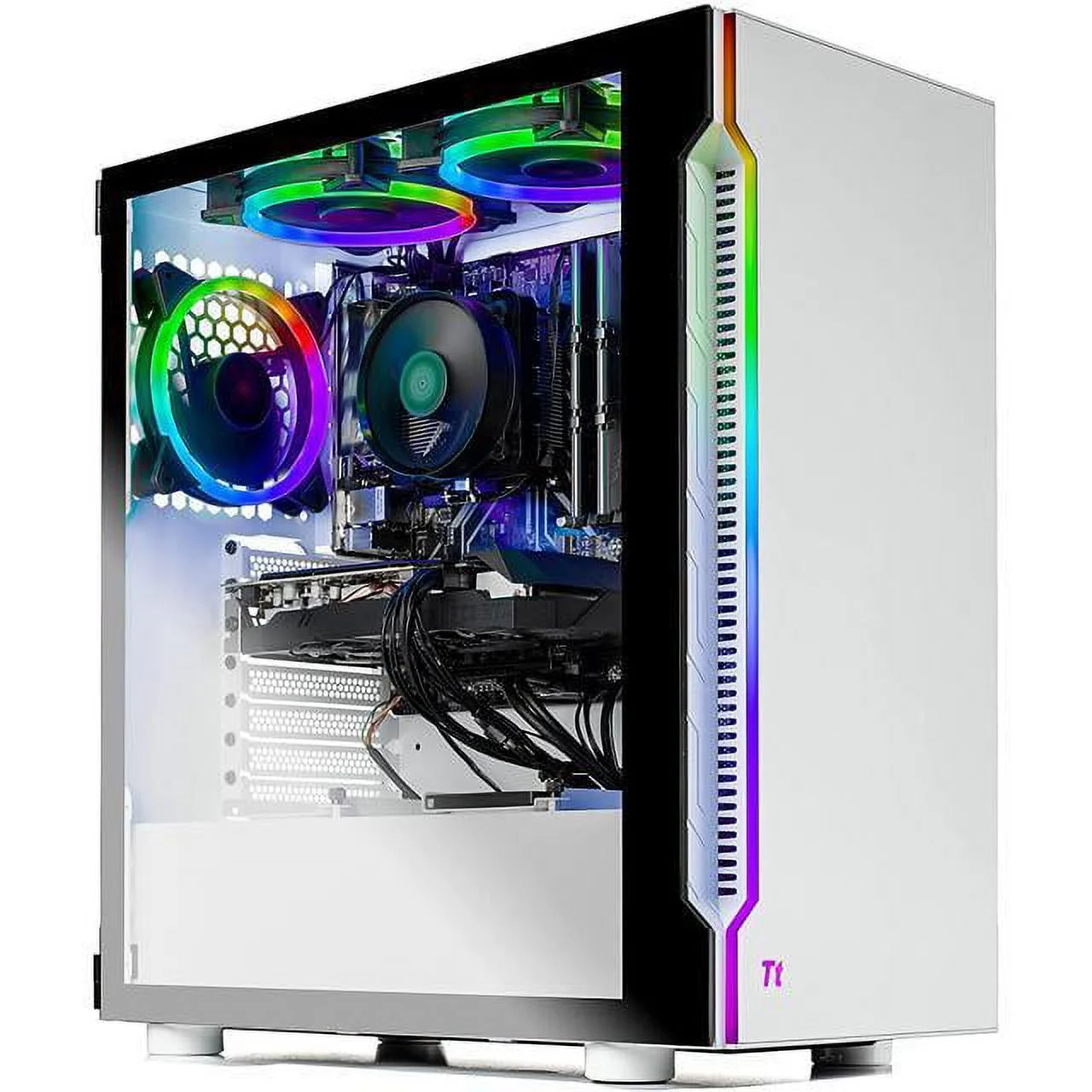 SkyTech Archangel 3.0 Gaming Computer PC Desktop - Ryzen 5 3600 6-Core 3.6GHz, RTX 3060 12GB, 1TB SSD, 16GB DDR4 3000, RGB Fans, AC WiFi, 600W Gold PSU, Windows 10 Home 64-bit, White