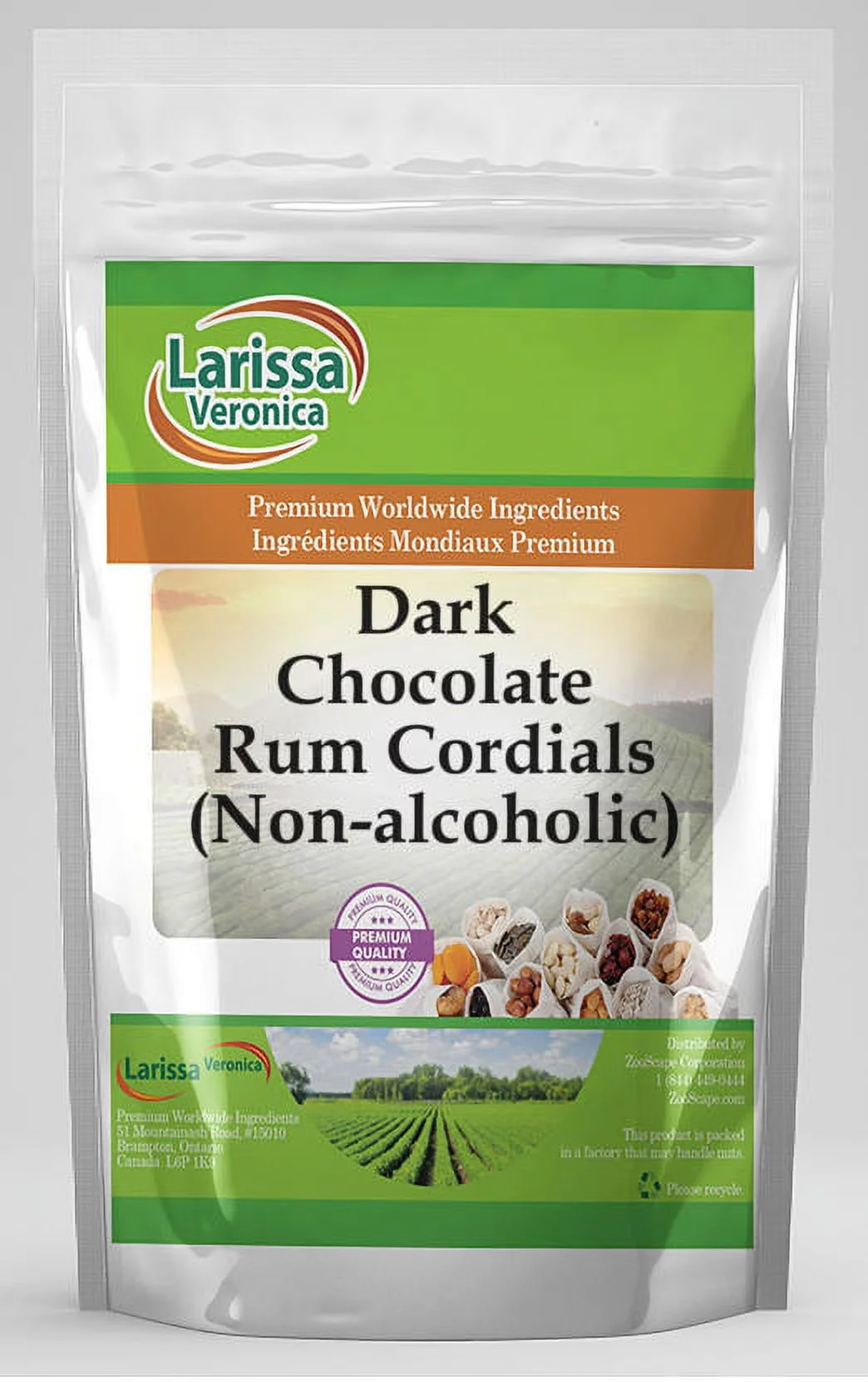 Larissa Veronica Dark Chocolate Rum Cordials (Non-alcoholic), (16 oz, 2-Pack, Zin: 526046)