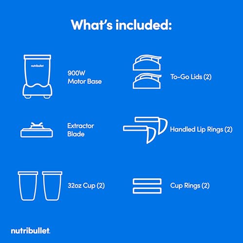 NutriBullet NB9-1301B Pro 13 Pcs Cobalt Blue, 900W Food Blender