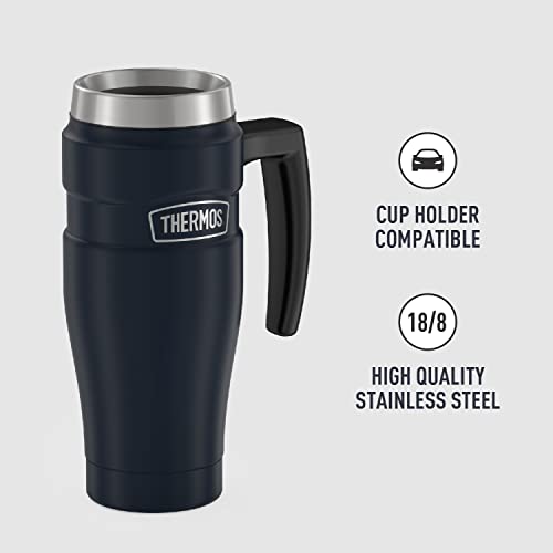 THERMOS Stainless King Vacuum-Insulated Travel Mug, 16 Ounce, Matte Stainless Steel