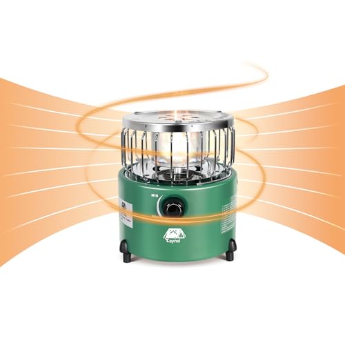 Caynel 2 in 1 Portable Propane Heater and Stove, Outdoor Camping Liquefied Gas Stove, Ice Fishing Hiking Hunting Survival Emergency Tent Multifunctional Handheld Heater (Orange)