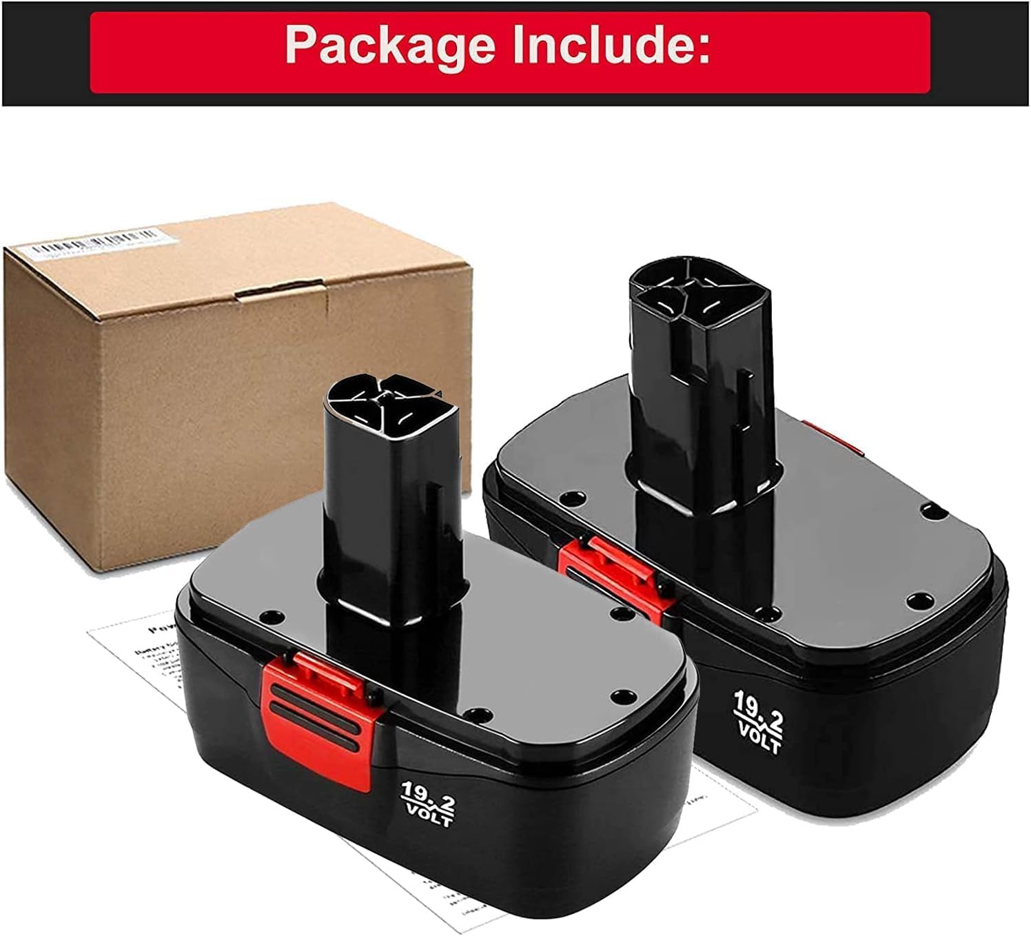 2PACK 4500mAh Replacement Battery for Craftsman 19.2V Battery DieHard C3 Compatible with Craftsman 19.2 Volt Battery 315.115410 315.11485 130279005 1323903 120235021 11375 11376 Power Cordless Drills