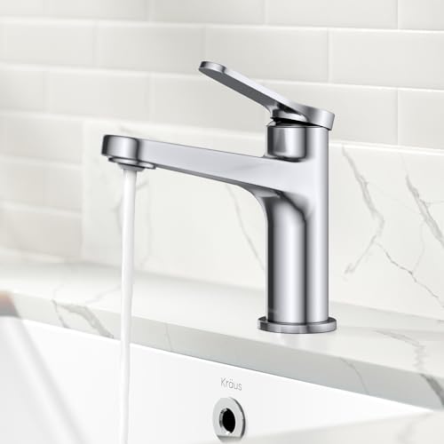 KRAUS Indy Single Handle One Hole Bathroom Sink Faucet in Chrome, KBF-1411CH