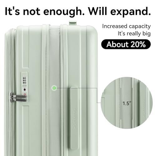 ROAMING Grace Expandable Carry On Luggage Airline Approved, 20 Inch Hardside Carry On Suitcase with Wheels, Travel Harshell Spinner Small Luggage with Tsa Lock, Jade cyan, 20-Inch Carry-On