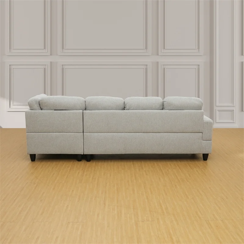 Lifestyle Furniture Edward Right-Facing Sectional & Ottoman in Gray/White