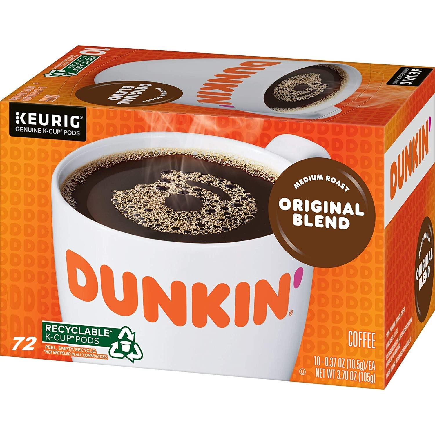Dunkin' Original Blend, Medium Roast Coffee K Cups - 72 Count