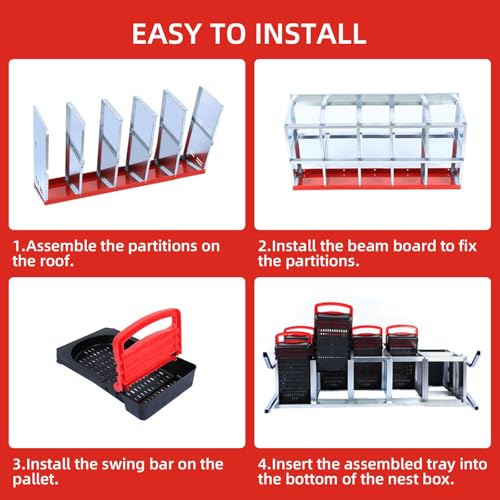 Chicken Nesting Box, 10 Hole 2 Layer Hen Nest Box with Legs, Roll Away Eggs Laying Boxes,Cleanable Pull Out Hen Roosting Boxes