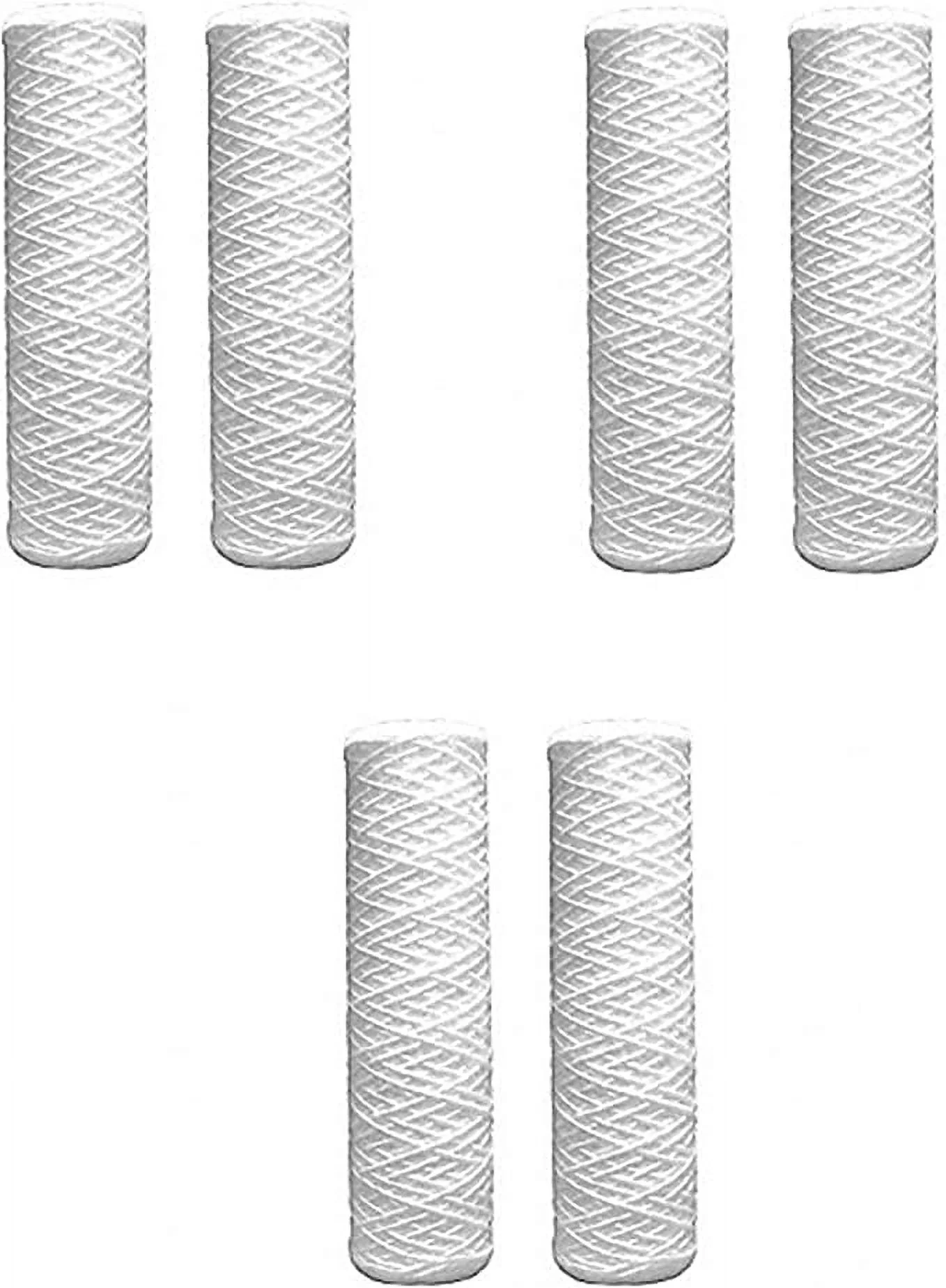 CFS COMPLETE FILTRATION SERVICES EST.2006 Compatible for WHKF-WHSW Compatible String Wound 5 Micron Sediment Water Filters - 6-Pack