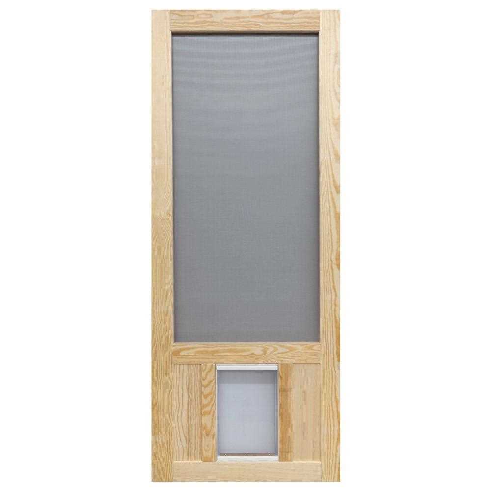 32 in. x 80 in. Chesapeake Series Reversible Wood Screen Door with Extra-Large Pet Flap - Pet Supplies online store
